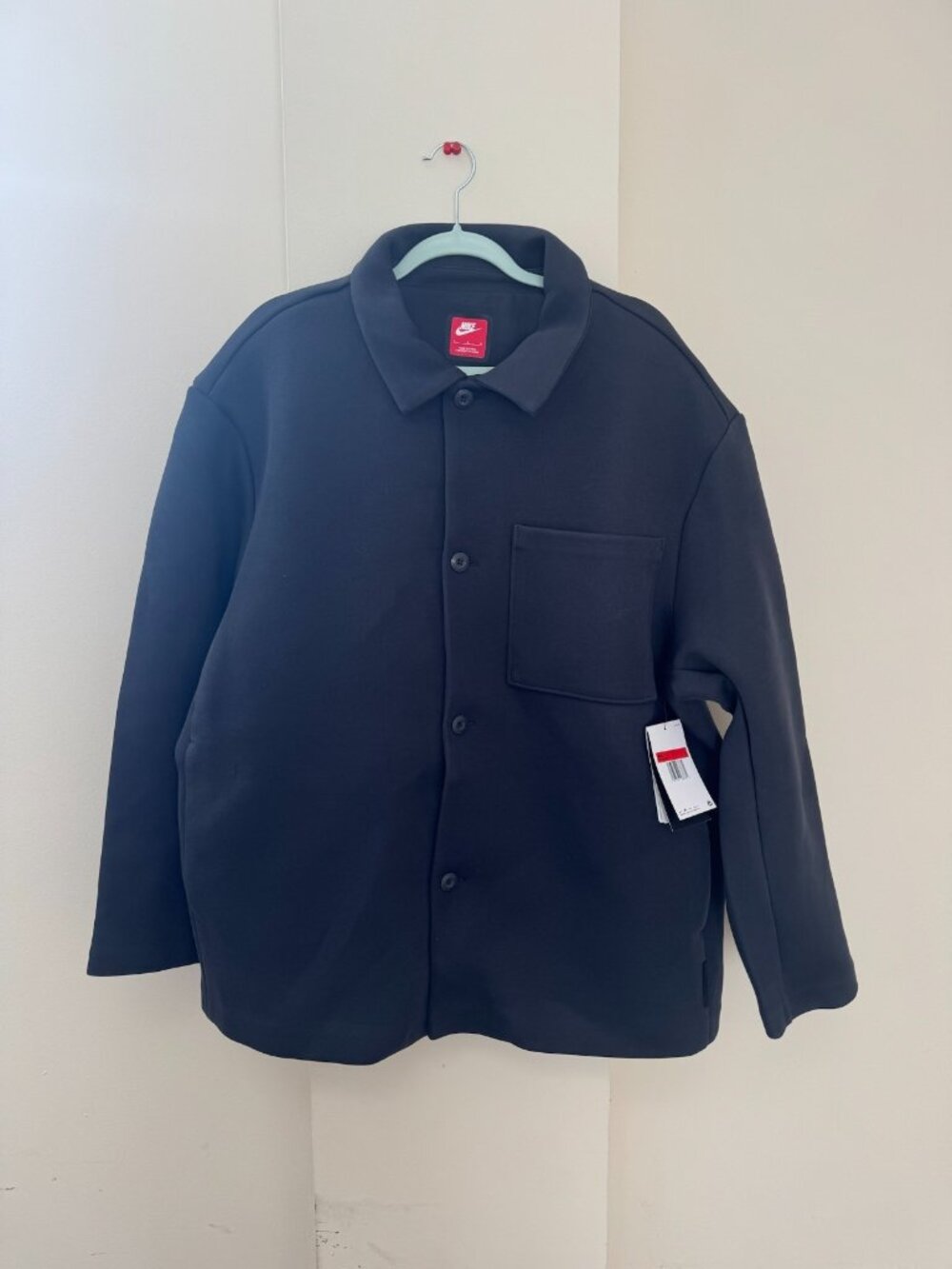 Nike Tech Fleece Oversized Shacket Jacket Mens Large Anthracite FZ7566-060 NWT